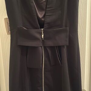 NWT forever 21 mini Black Little dress gold back zipper Big bow Accent NWT mini